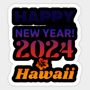 Happy New Year Hawaii Sticker